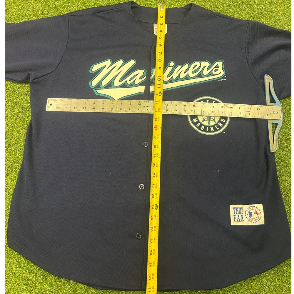 Vintage 1999 Ken Griffey Jr Seattle Mariners Jersey True Fan Navy Blue XL MLB - Picture 6 of 7